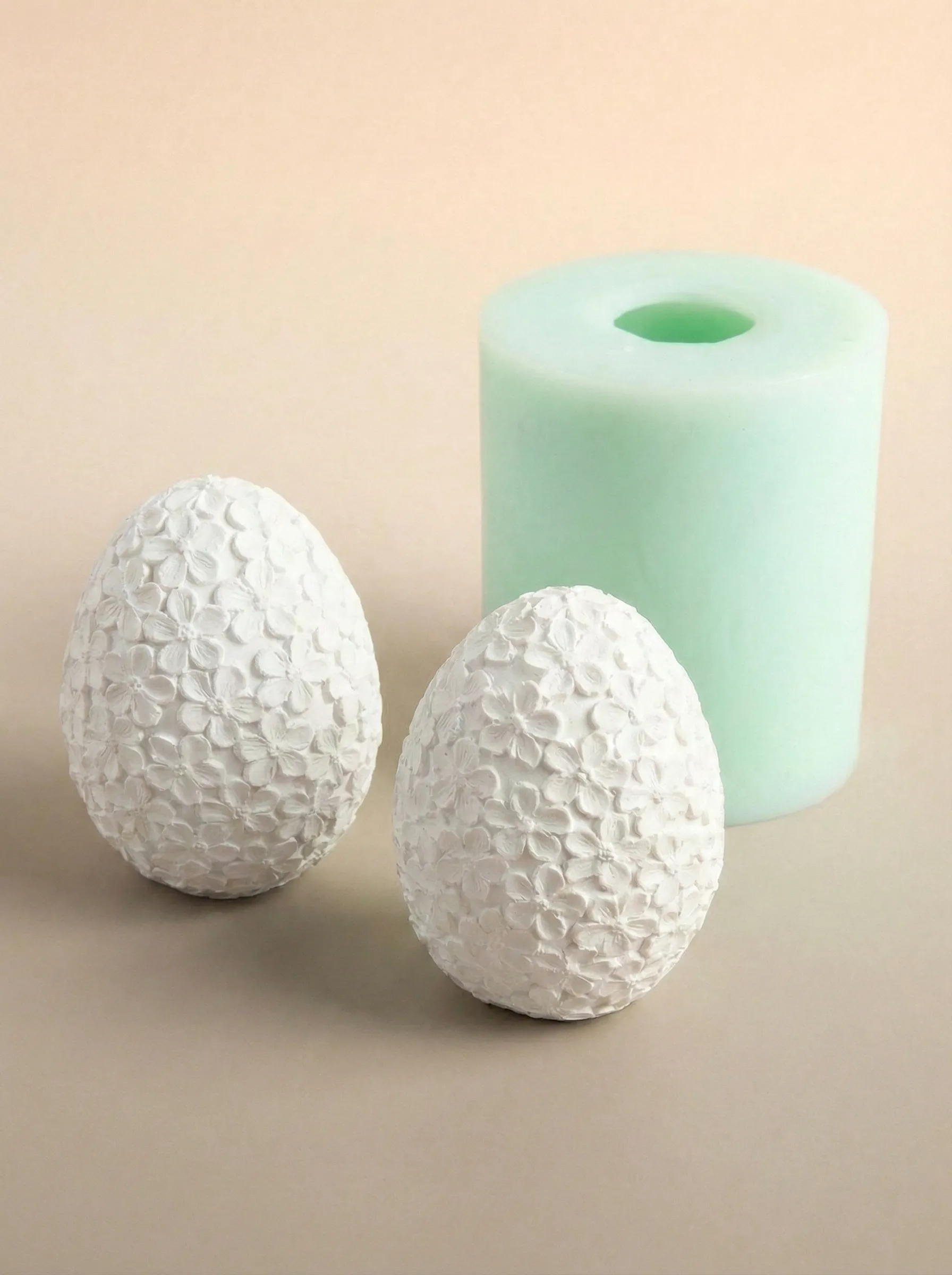 Çiçek Dokulu Dekoratif Yumurta Silikon Kalıp